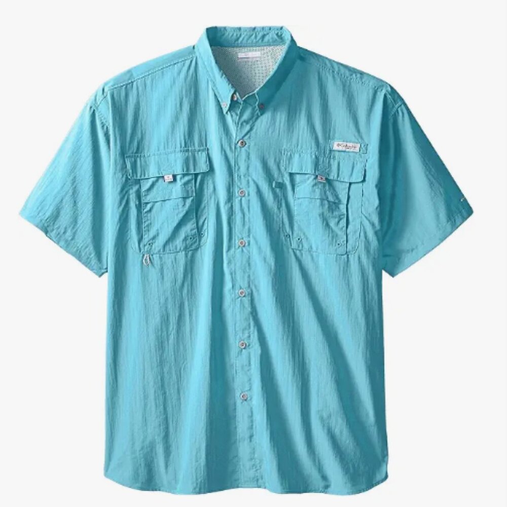 NWT Columbia Pro Fishing Gear YOUTH BOYS' Bahama Shirt - Canyon Blue